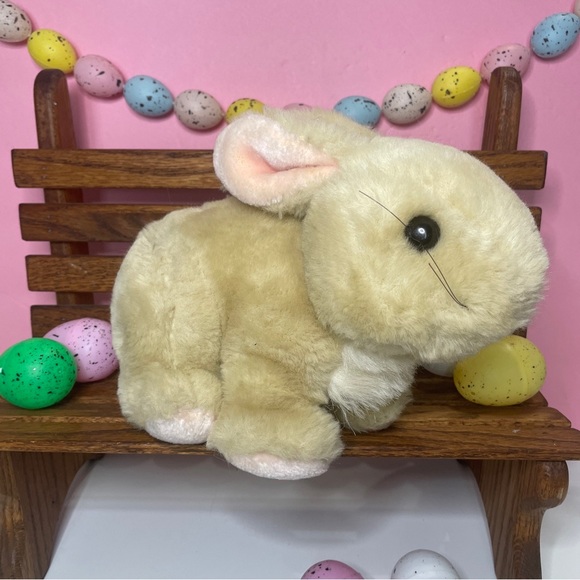 VTG Wallace Berrie cream tan pink Bunny Rabbit Plush Realistic 1982 HTF Y2K - Picture 4 of 6